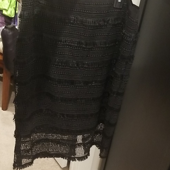WHBM fringe black pencil skirt - Picture 3 of 4